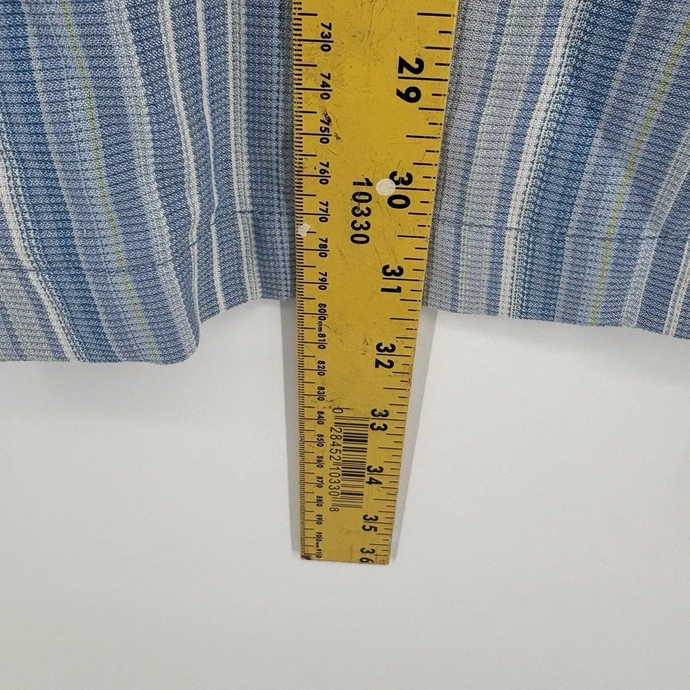 Tommy Bahama Shirt Mens XLarge Blue Yellow Striped 100% Silk Button Up Casual - Picture 11 of 12